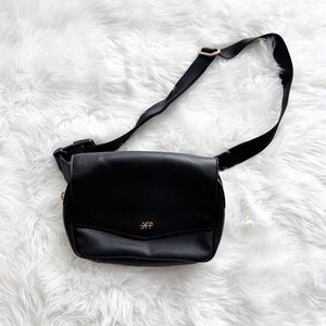 Freshly Picked Black Vegan Leather Crossbody Belt Bag Fanny Pack